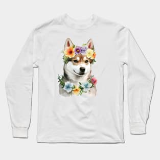 Husky flower Long Sleeve T-Shirt